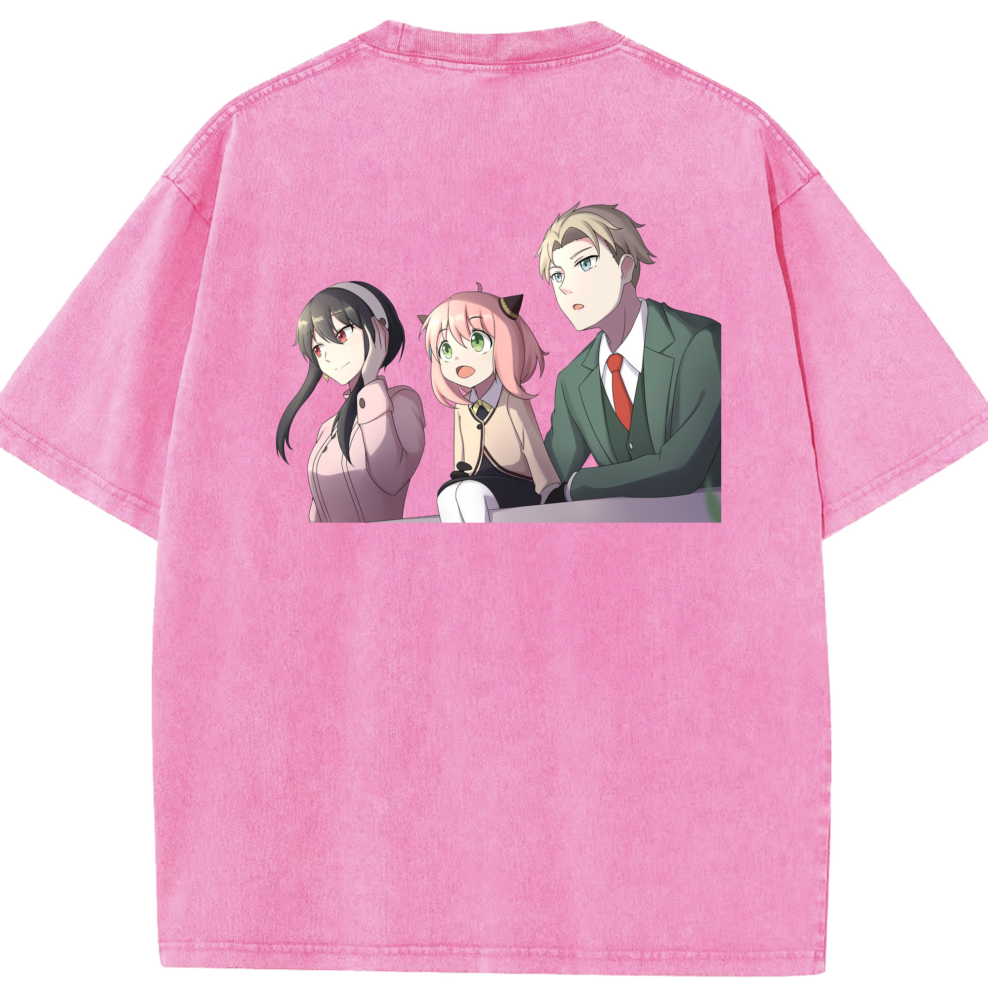 （画像用） SPY×FAMILY间谍家家酒 綿100% ヴィンテージ風 半袖Tシャツ（背面プリント）